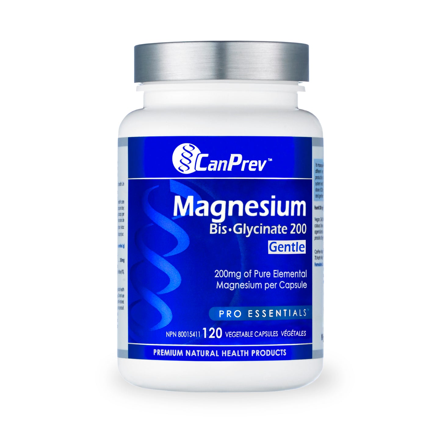CanPrev Magnesium Bisglycinate 200mg Gentle 120 Veggie Caps