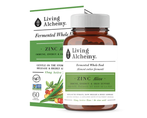 Living Alchemy Zinc Alive Fermented Whole Food 60 Vegan Caps