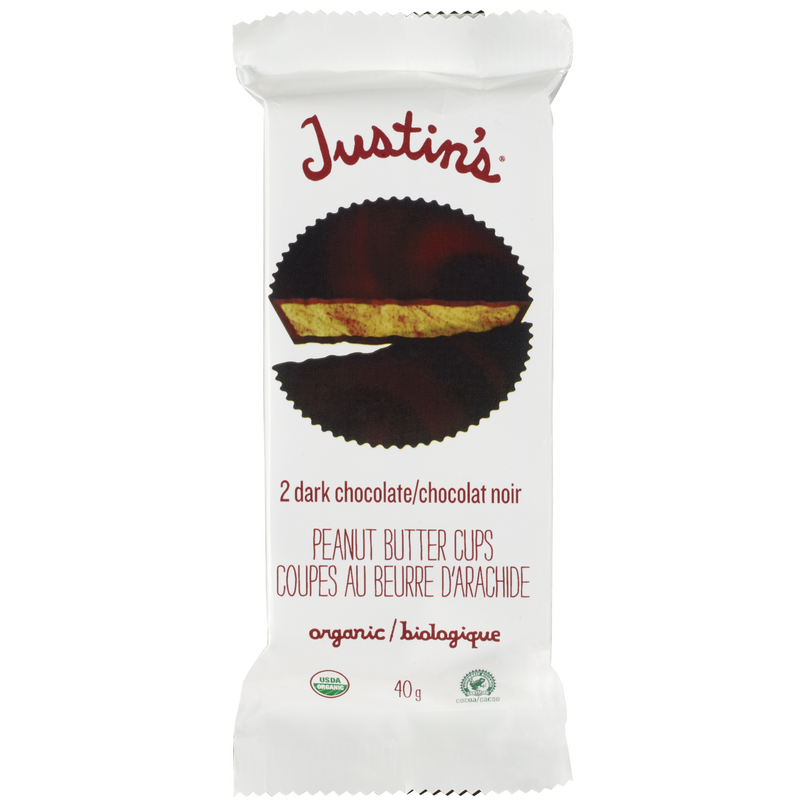 Justin's Dark Chocolate Peanut Butter Cups 2 per pack
40 g