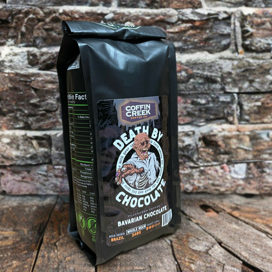 Coffin Creek Coffee co Death By Chocolate - Bavarian Chocolate Flavoured Coffee - 340 Grams Ground