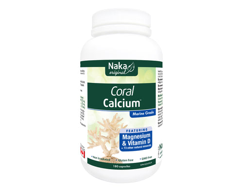 Naka Platinum Coral Calcium 180 Veggie Caps - Non-GMO and Gluten Free