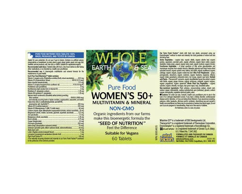 Whole Earth & Sea Multivitamin & Minerals Women's 50+ 60 Tablets