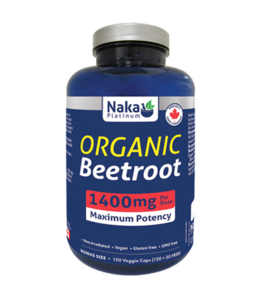 Naka Platinum Organic Beetroot 1400mg 150 Veggie Caps