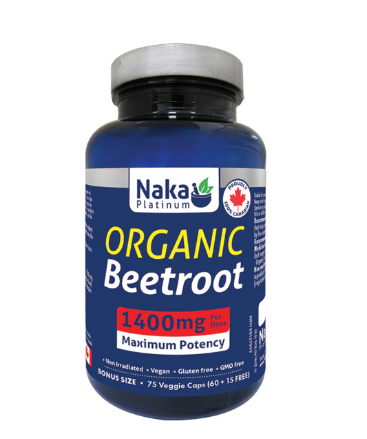 Naka Platinum Organic Beetroot 1400mg 75 Veggie Capsules