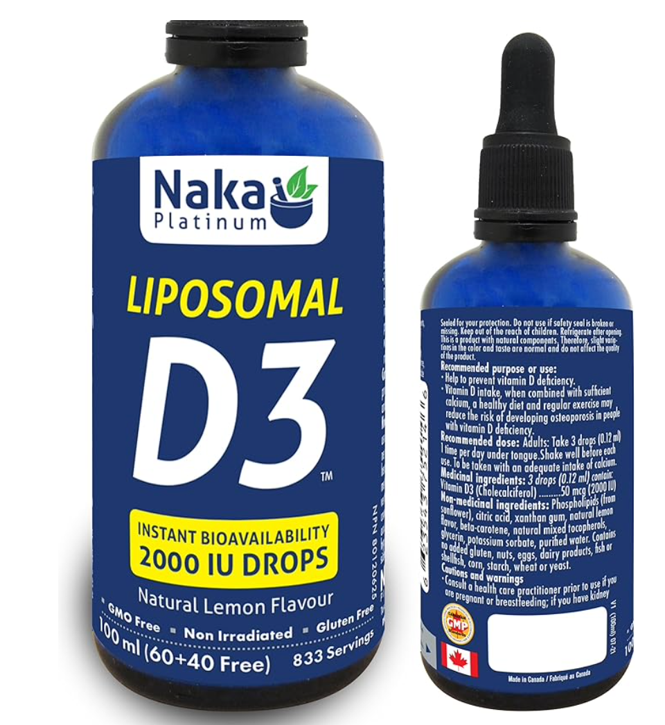 Naka Platinum Liposomal Vitamin D3 2000 IU drops (100ml)