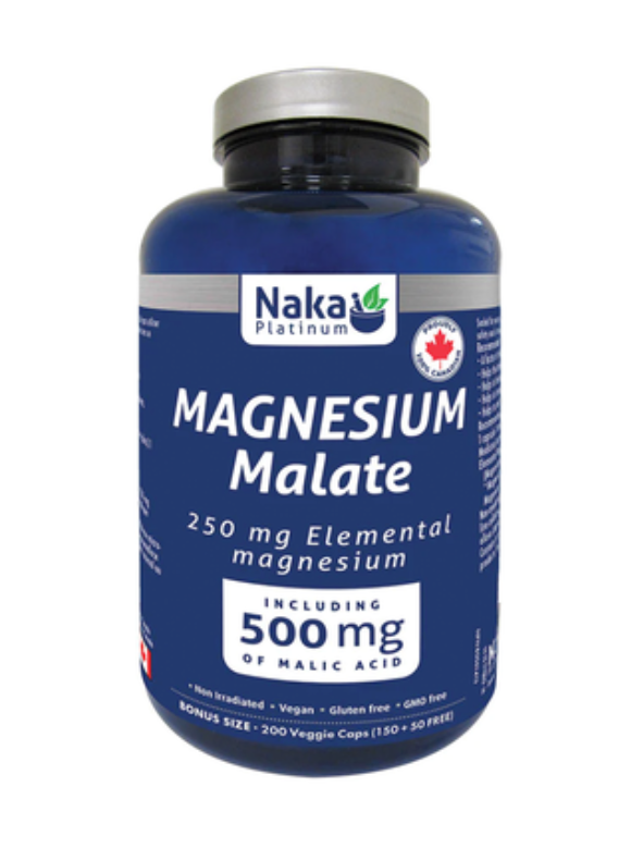 Naka Platinum Magnesium Malate 500mg (150+50 capsules)