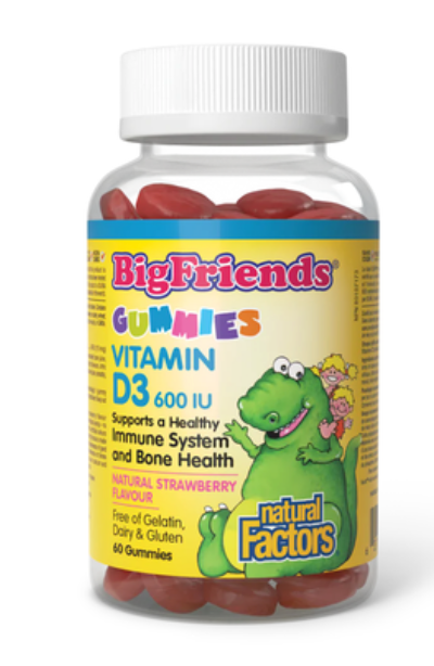 Big Friends Vitamin D3 600IU Strawberry (60 Gummies)
