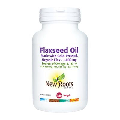 New Roots Flaxseed Oil 1000mg 180 Softgels