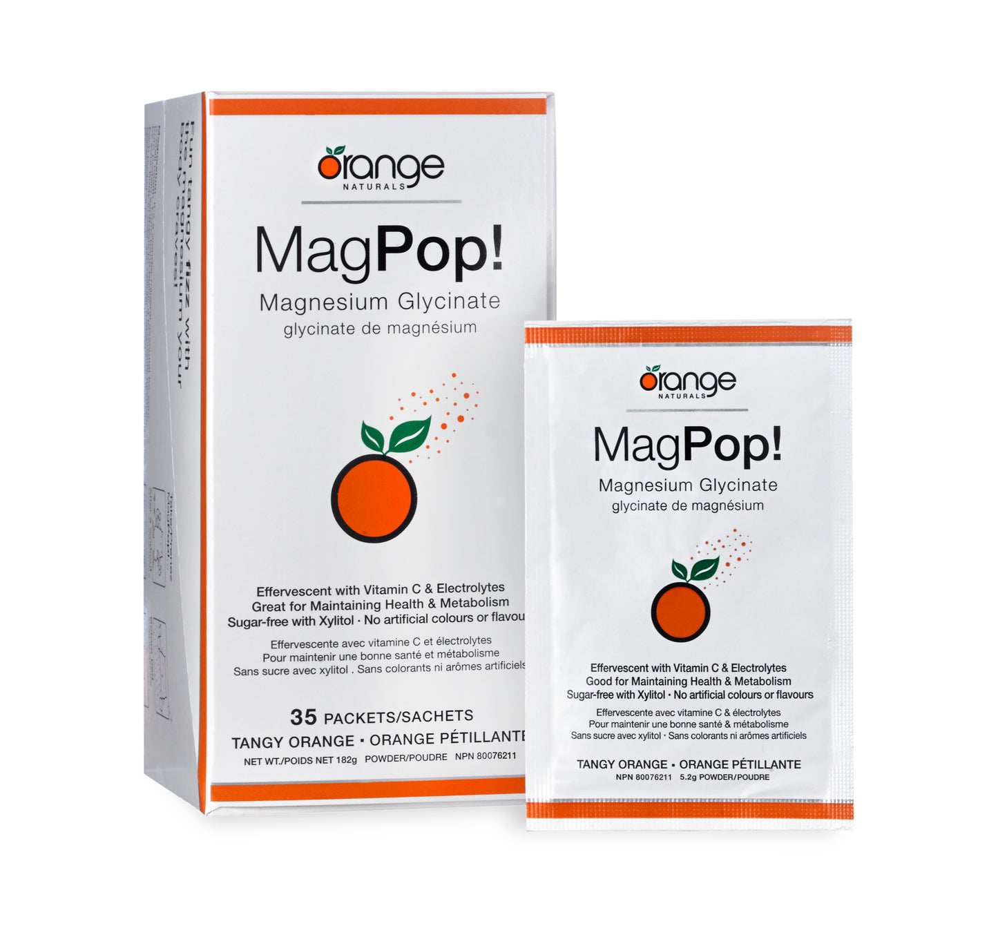 Orange Naturals MagPop! (Magnesium Drink) 35 Packets