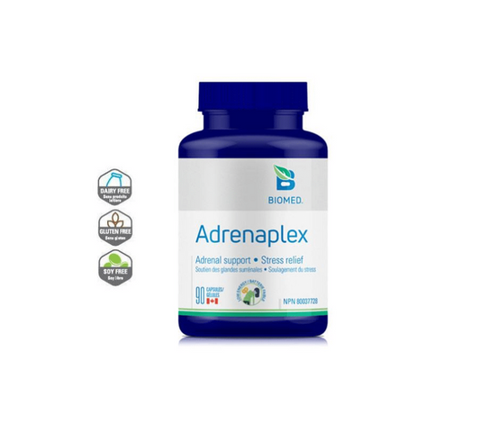 Biomed Adrenaplex the adrenal support for stress relief in a 90 capsules package