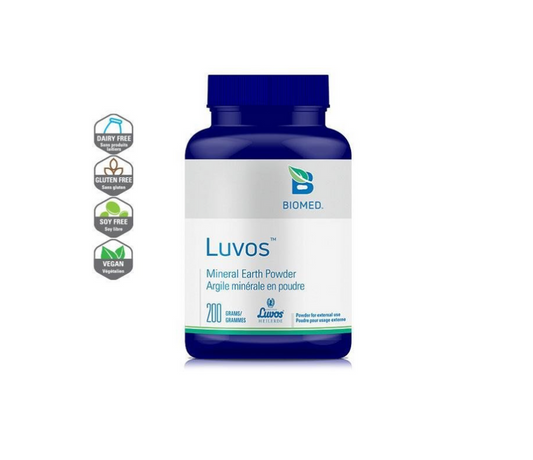 Biomed Luvos mineral earth powder in a 200 grams bottle