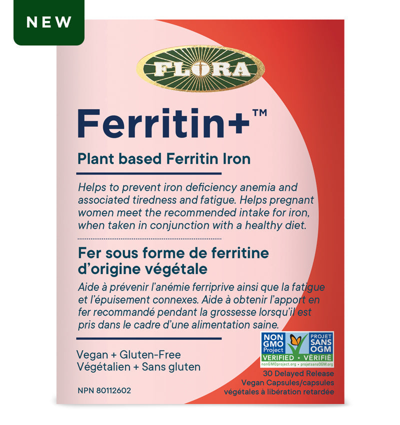 Flora Ferririn + Plant based Ferritin Iron in 30 vegan capsules