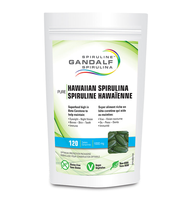 Gandalf pure hawaiian spirulina 120 vegan capsules