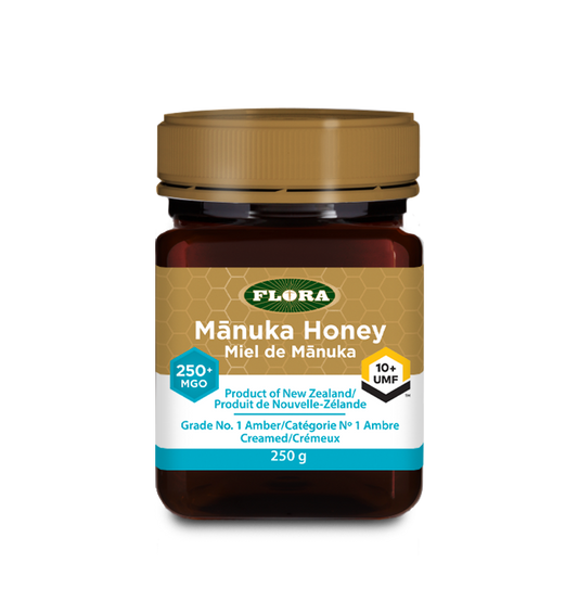 Flora Manuka Honey in a 250g package