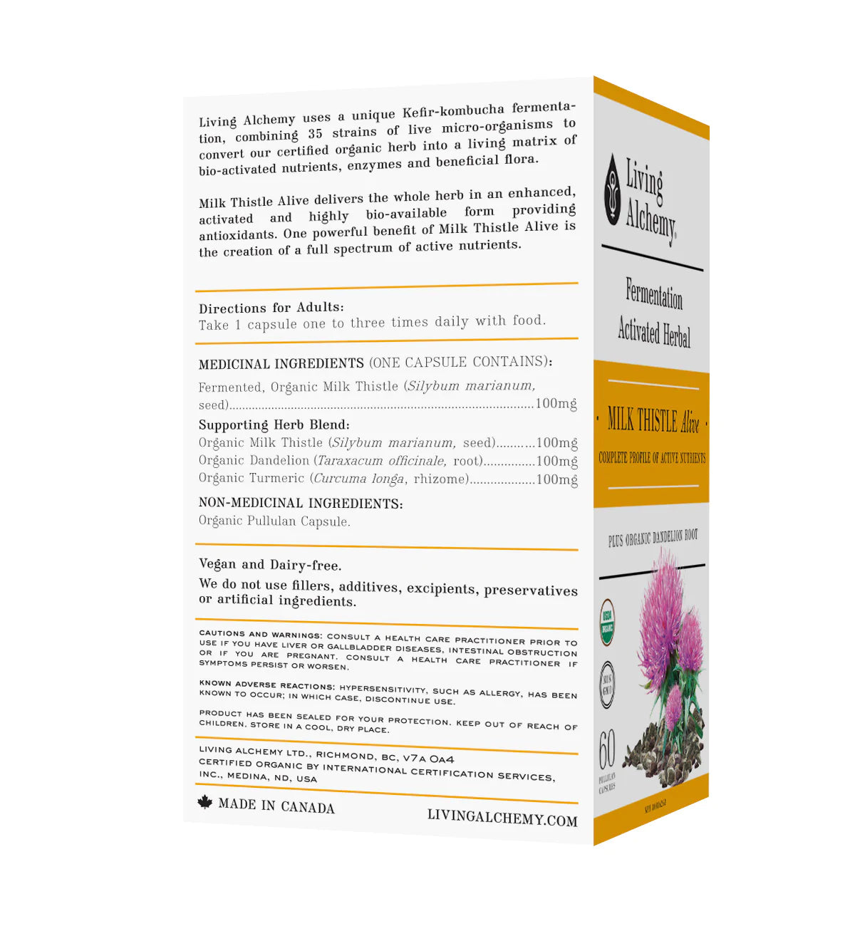 Living Alchemy Fermented Milk Thistle Alive (60 Capsules)