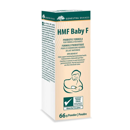 HMF Baby F probiotic formula in 66 grams package of  powder