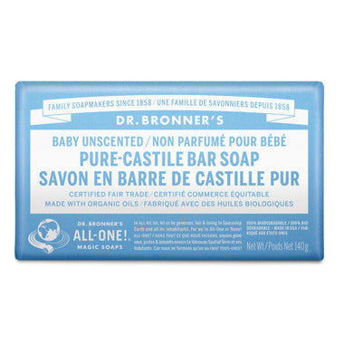 Dr. Bronner's Pure Castile Bar Soap Baby Unscented 140 g