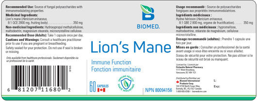 Biomed Lion's Mane 60 Capsules