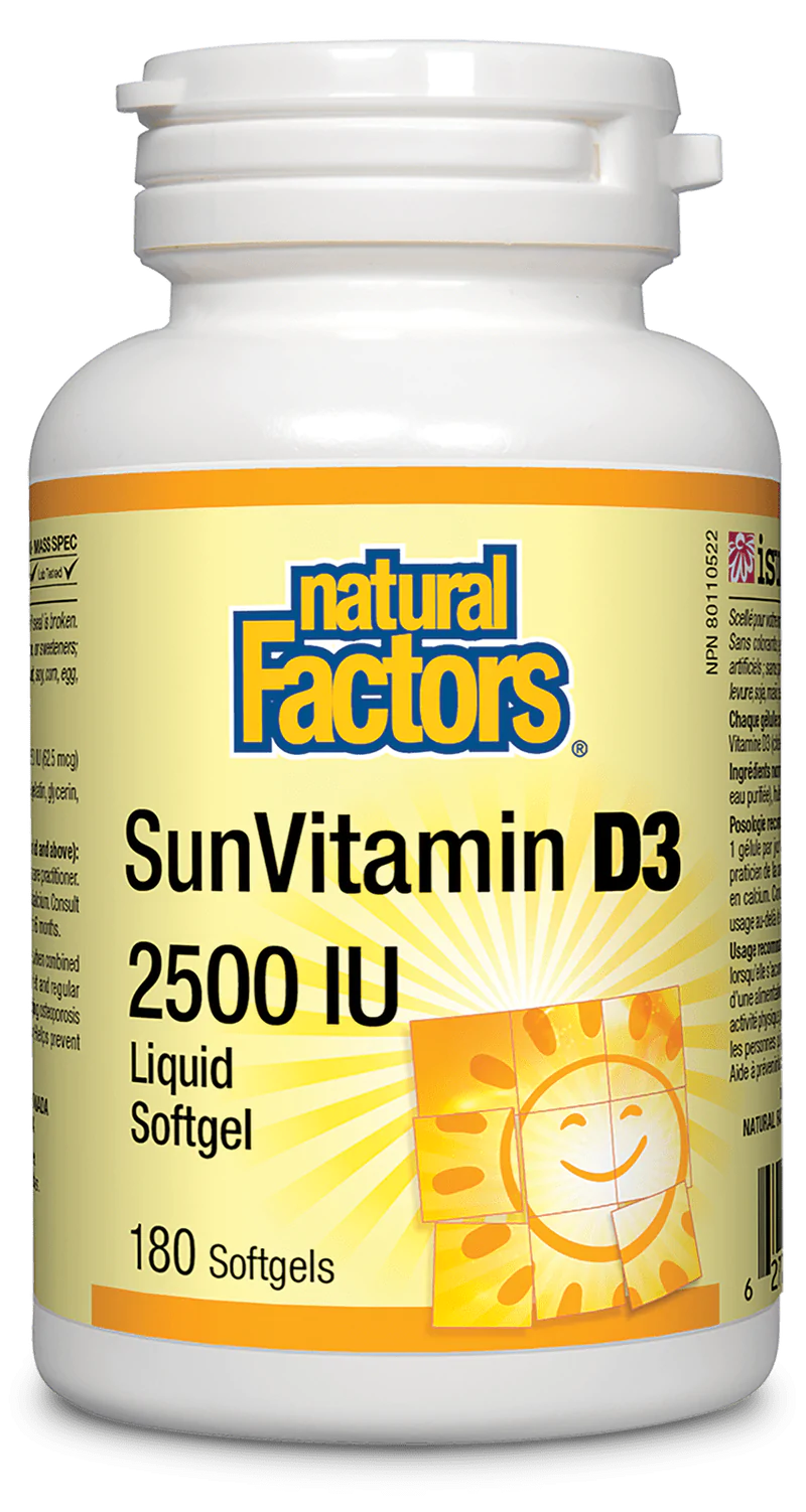 Natural Factors SunVitamin D3 2500 IU (180 Softgels)