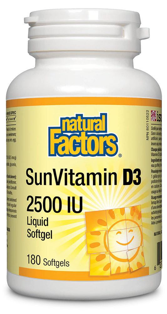 Natural Factors SunVitamin D3 2500 IU (180 Softgels)