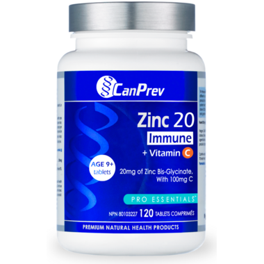 CanPrev Zinc 20 Immune + Vitamin C (120 Capsules)