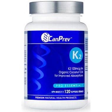 CanPrev K2 Softgels Organic Coconut Oil 120 Capsules