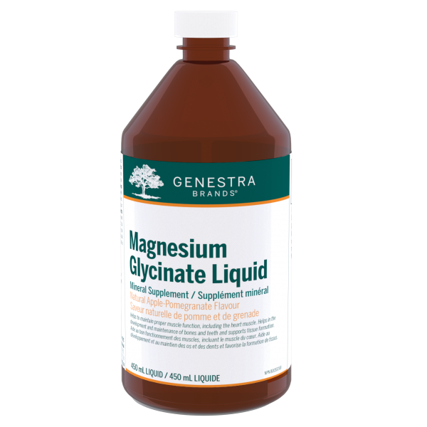 Genestra Magnesium Glycinate Liquid 450ml Apple Pomegranate Flavour