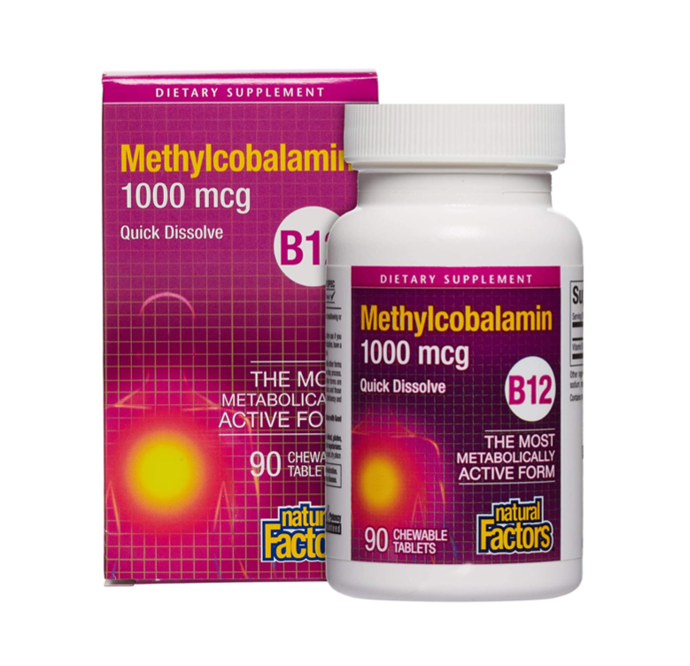 Natural Factors Methylcobalamin 1000 mcg in 90 chewable tablets